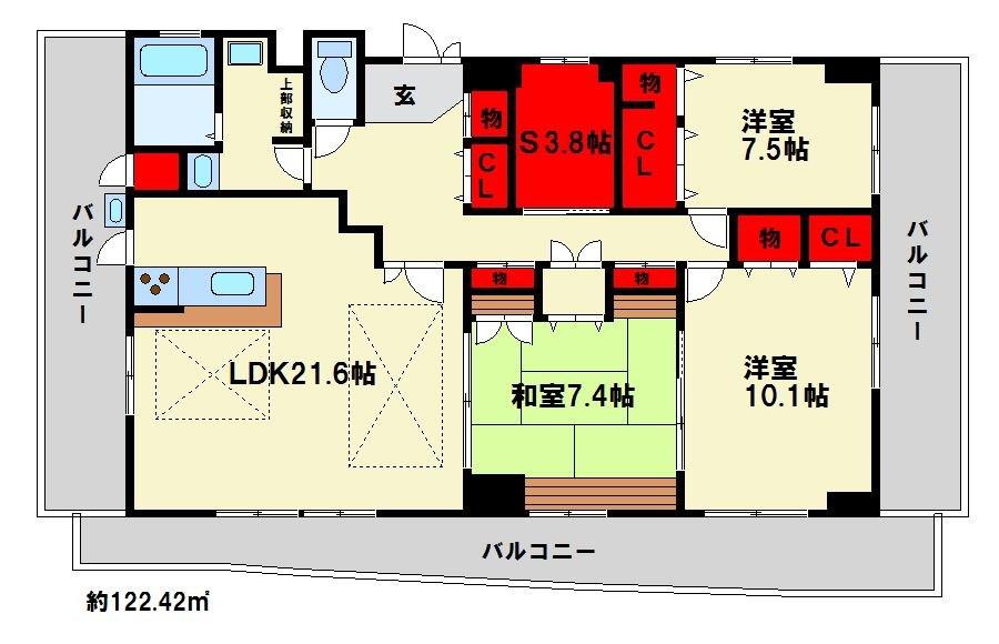 ウィステリア(3SLDK/5階)の間取り写真