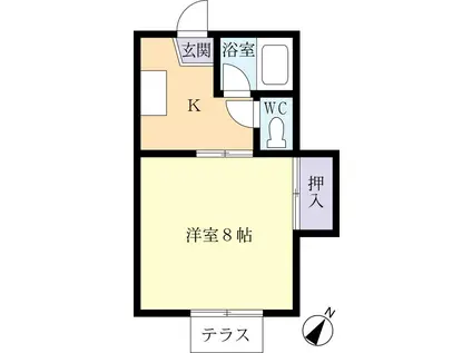 イーストリッチハイツ(1K/2階)の間取り写真