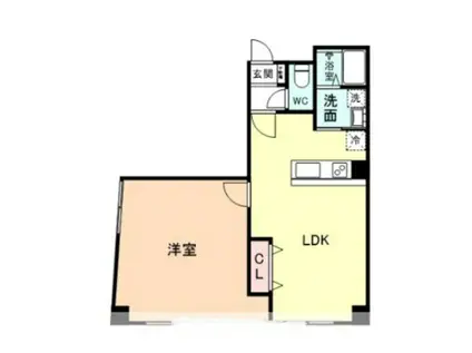 プラドール荒町(1LDK/4階)の間取り写真