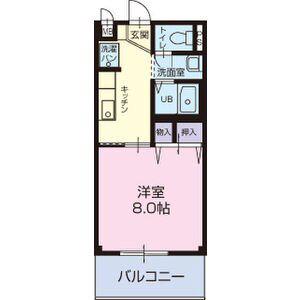 サープラス東郷II(1K/2階)の間取り写真
