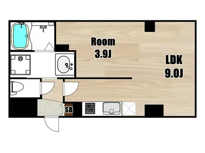 FELIZLIFE東三国 α(1LDK/3階)の間取り写真