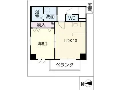シェルジェ覚王山(1LDK/4階)の間取り写真