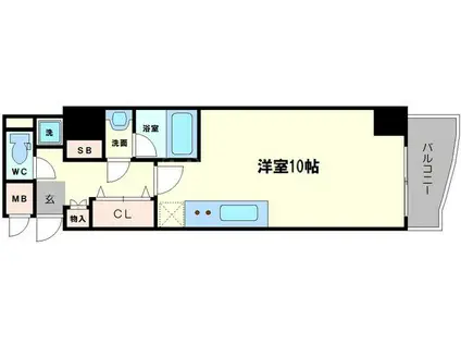 エスライズ日本橋(ワンルーム/11階)の間取り写真