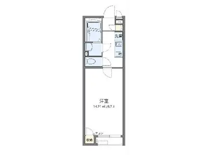 クレイノグリーンハウス(1K/1階)の間取り写真
