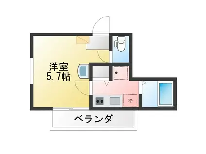 サクシード西門前 イースト(1K/1階)の間取り写真