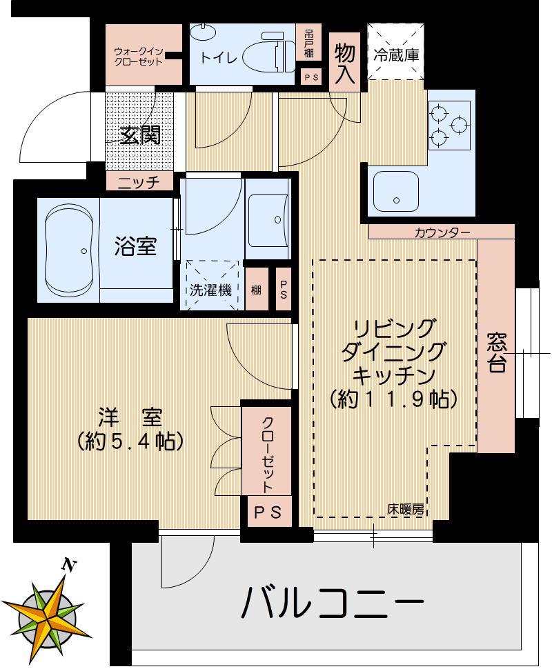 メゾンカルム本郷(1LDK/2階)の間取り写真