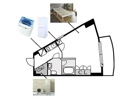 サンシープラザ(ワンルーム/5階)の間取り写真