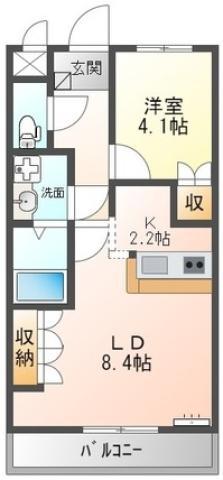 COMFORCE橋本(1LDK/2階)の間取り写真