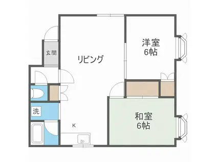 シャトー松本(2LDK/2階)の間取り写真