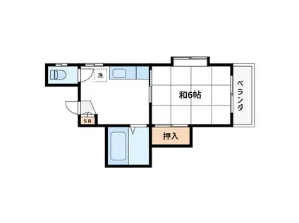 コーポ秀(1DK/2階)の間取り写真