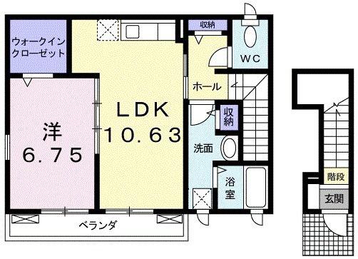 メニービュー(1LDK/2階)の間取り写真