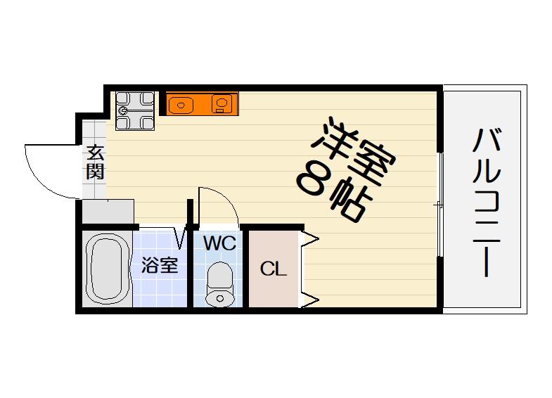 FONTANA池上(ワンルーム/2階)の間取り写真