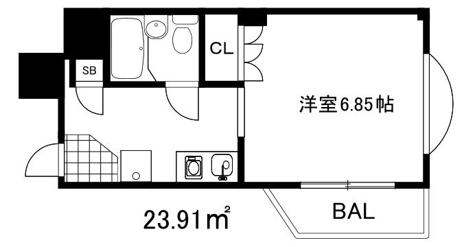 サンクラッソ阪急六甲駅前イースト(1K/5階)の間取り写真