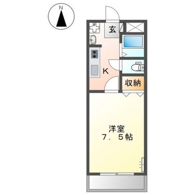 メルヘン21(1K/3階)の間取り写真