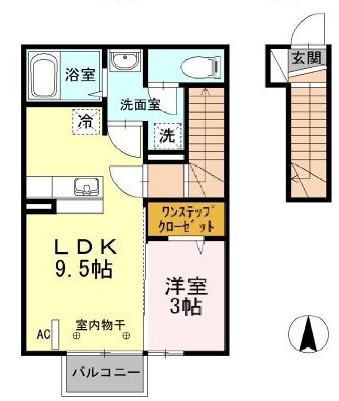 エーデルハイム II(1LDK/2階)の間取り写真