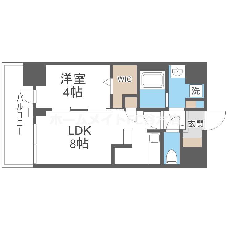 プランドール新北野(1LDK/2階)の間取り写真