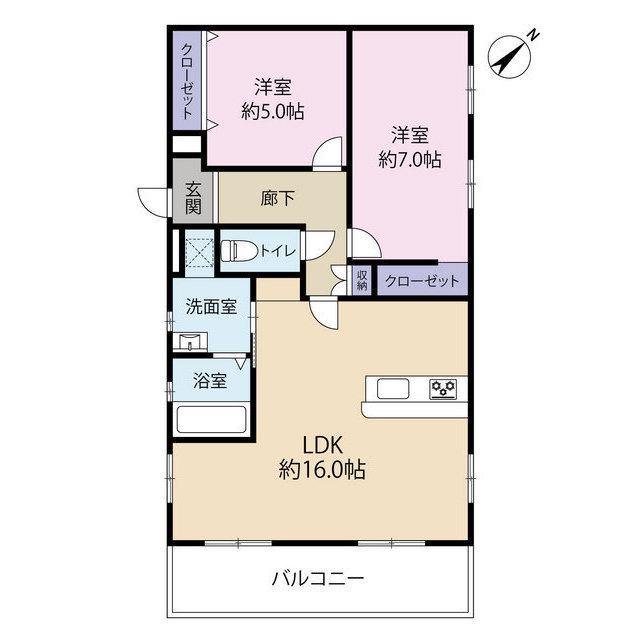 第3シャトー高宮(2LDK/3階)の間取り写真