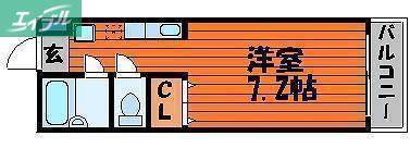 セイントヴィラ医大南(1K/3階)の間取り写真