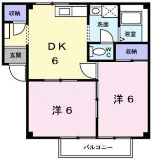 コーポ サンスカイ2(2DK/1階)の間取り写真