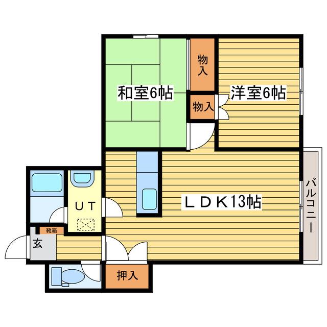 パストラル元町(2LDK/2階)の間取り写真