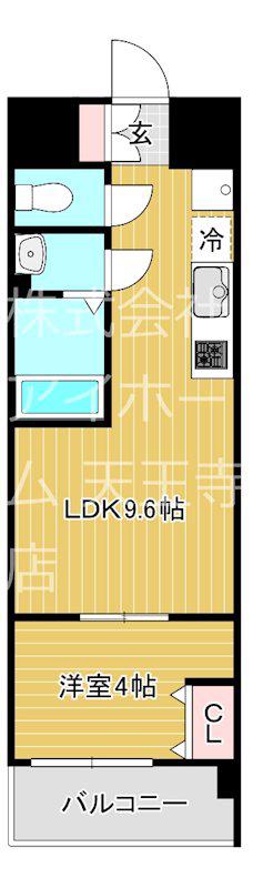 AND TERRACE 文の里(1LDK/6階)の間取り写真
