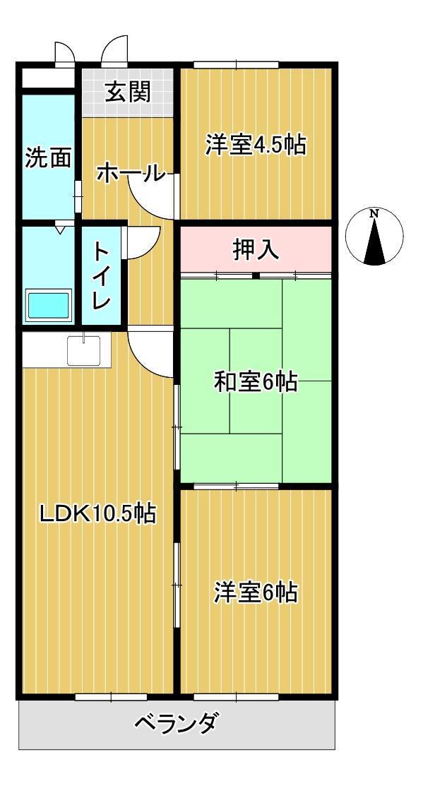 グラン瀬戸口(3LDK/3階)の間取り写真