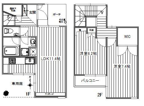 グリーンテラス鵠沼(2LDK/1階)の間取り写真