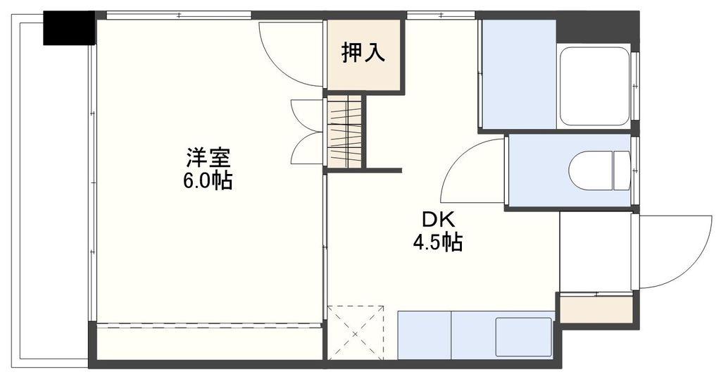 コーポ光(1DK/2階)の間取り写真