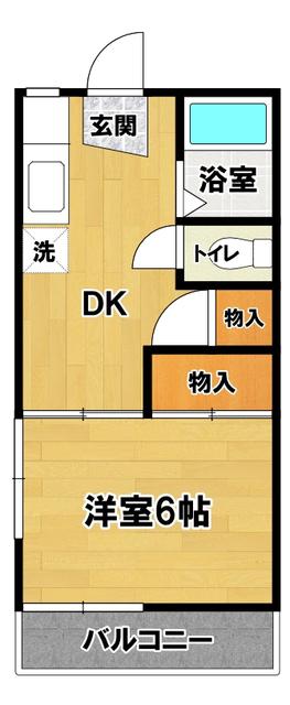 豊コーポ(1DK/2階)の間取り写真