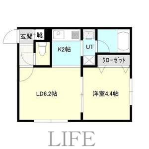 コムフォート南平岸(1LDK/4階)の間取り写真