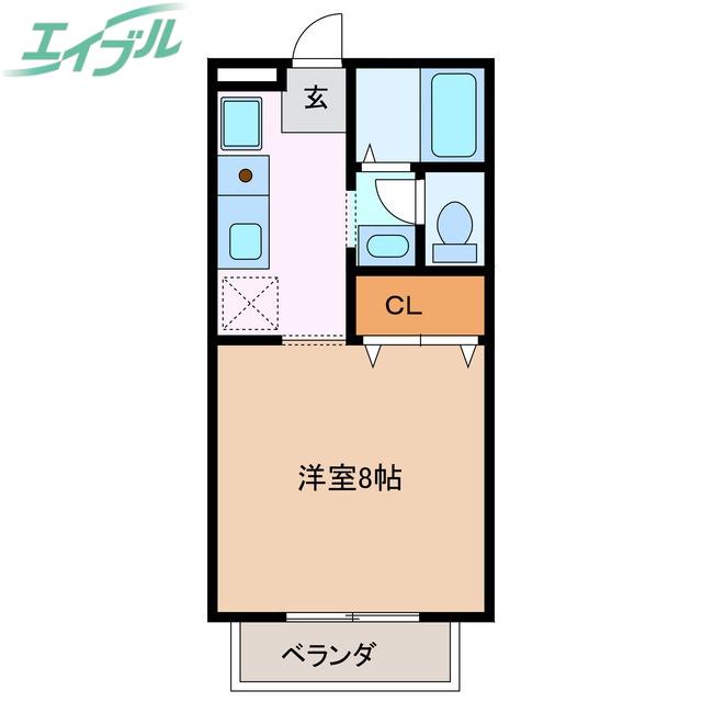 クレストコート1999(1K/1階)の間取り写真