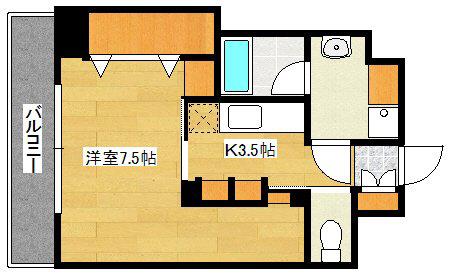 CASA EN II(1K/9階)の間取り写真