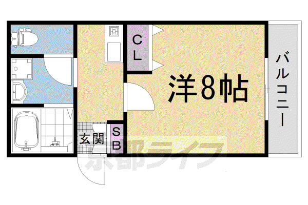 ランフォート天神川(1K/1階)の間取り写真