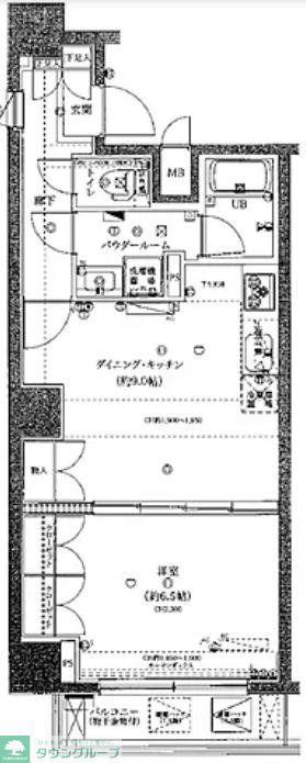 スパシエトラッド両国(1LDK/7階)の間取り写真