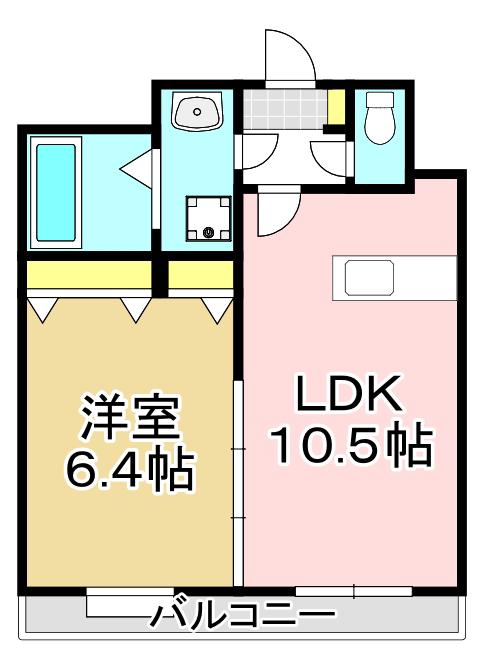 フォレストコート(1LDK/2階)の間取り写真