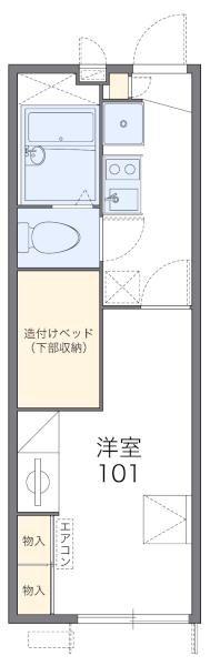 レオパレスシェソワIV(1K/2階)の間取り写真