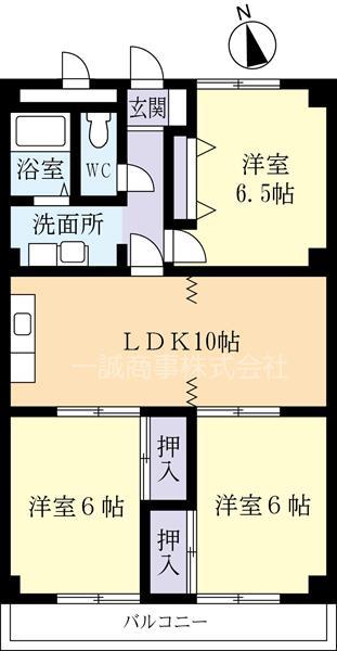 サンライズパストラルA(3LDK/3階)の間取り写真
