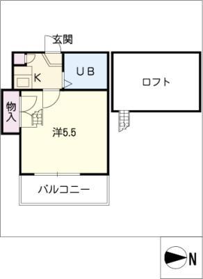 くわなK-I(1K/1階)の間取り写真