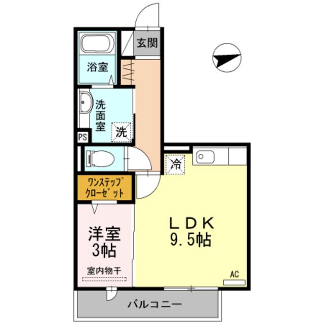 グレイス北花田(1LDK/2階)の間取り写真