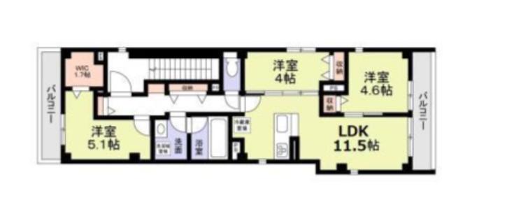 MONT NOIR大岡山(3LDK/3階)の間取り写真