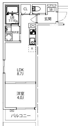 AXIA CITY 神戸松原(1LDK/1階)の間取り写真