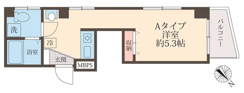 ロイヤルシティ赤羽岩淵(ワンルーム/9階)の間取り写真