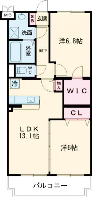 タンドレス(2LDK/3階)の間取り写真