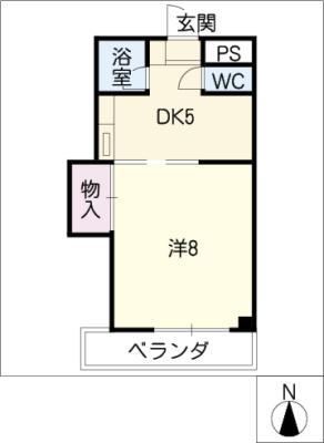 第2メゾン北川(1DK/3階)の間取り写真