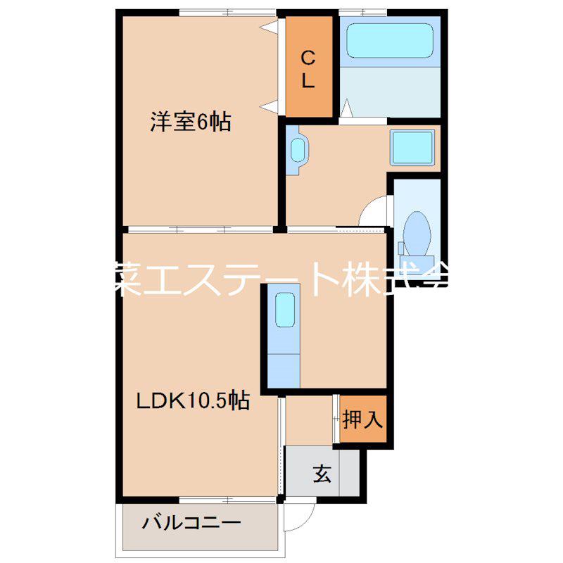 グラン・ブルー(1LDK/2階)の間取り写真