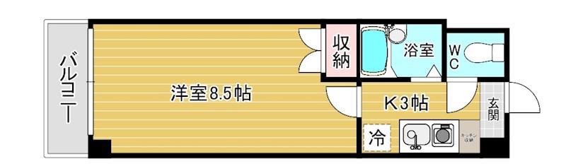 ロイヤルアネックス(1K/5階)の間取り写真