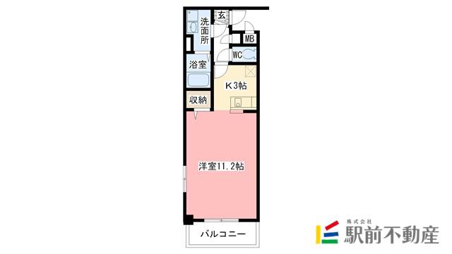 リュミエール・アンジュ(1K/4階)の間取り写真