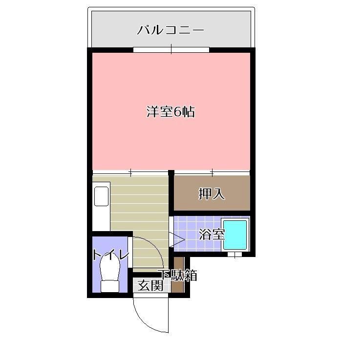グリーンハイツ打越(1K/2階)の間取り写真