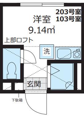 BELFORMA(ワンルーム/1階)の間取り写真