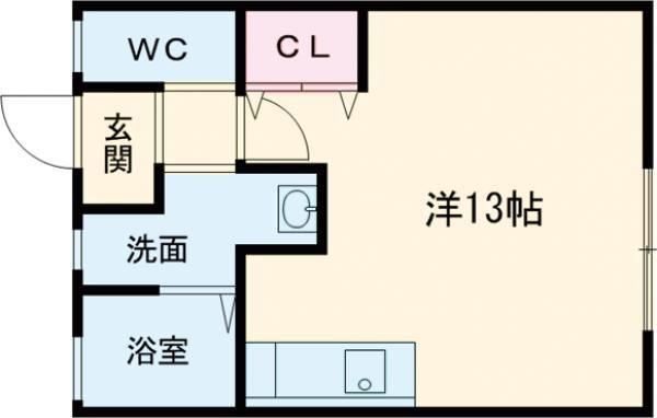 ブラッサムコート(ワンルーム/2階)の間取り写真